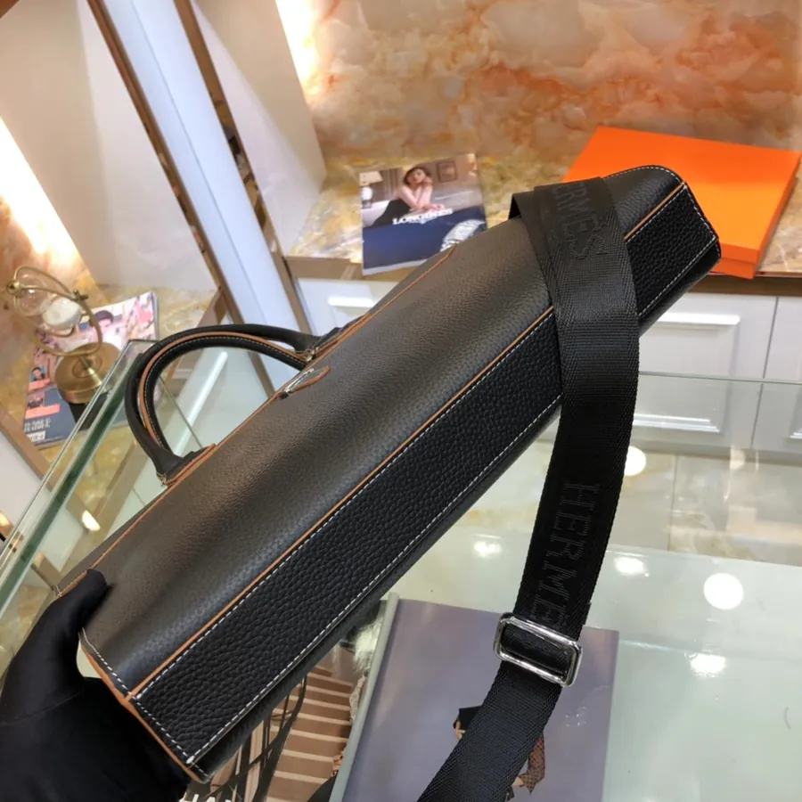 82363 1 Premium Briefcase with Grained Calfskin