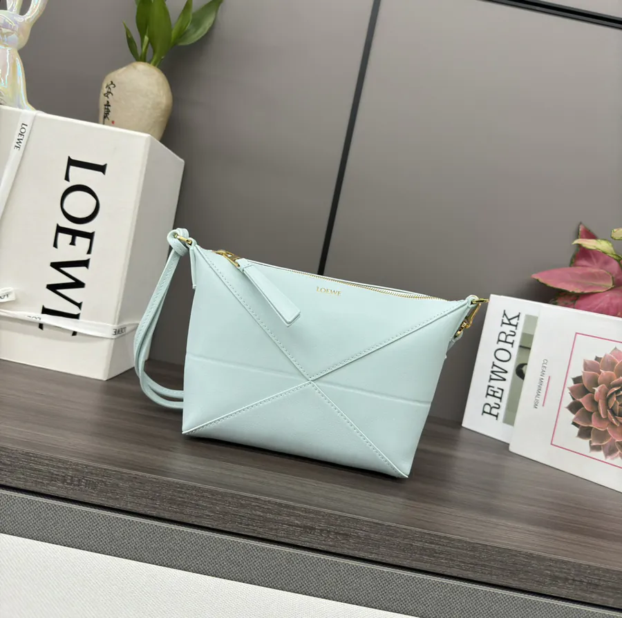 Lewe Puzzle Fold Pouch A Versatile Handbag with Geometric Design