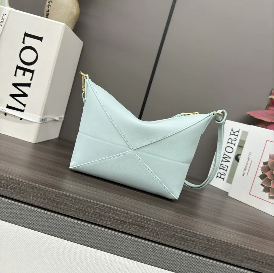 Lewe Puzzle Fold Pouch A Versatile Handbag with Geometric Design