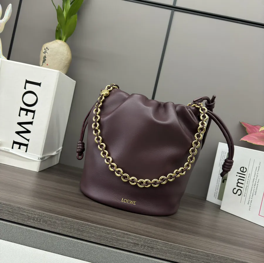 Flamenco Purse Bucket Soft Nappa Leather Bucket Bag