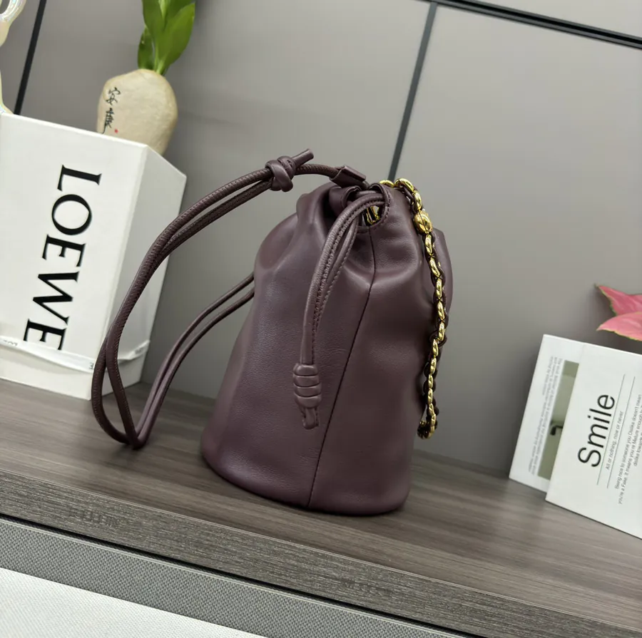 Flamenco Purse Bucket Soft Nappa Leather Bucket Bag