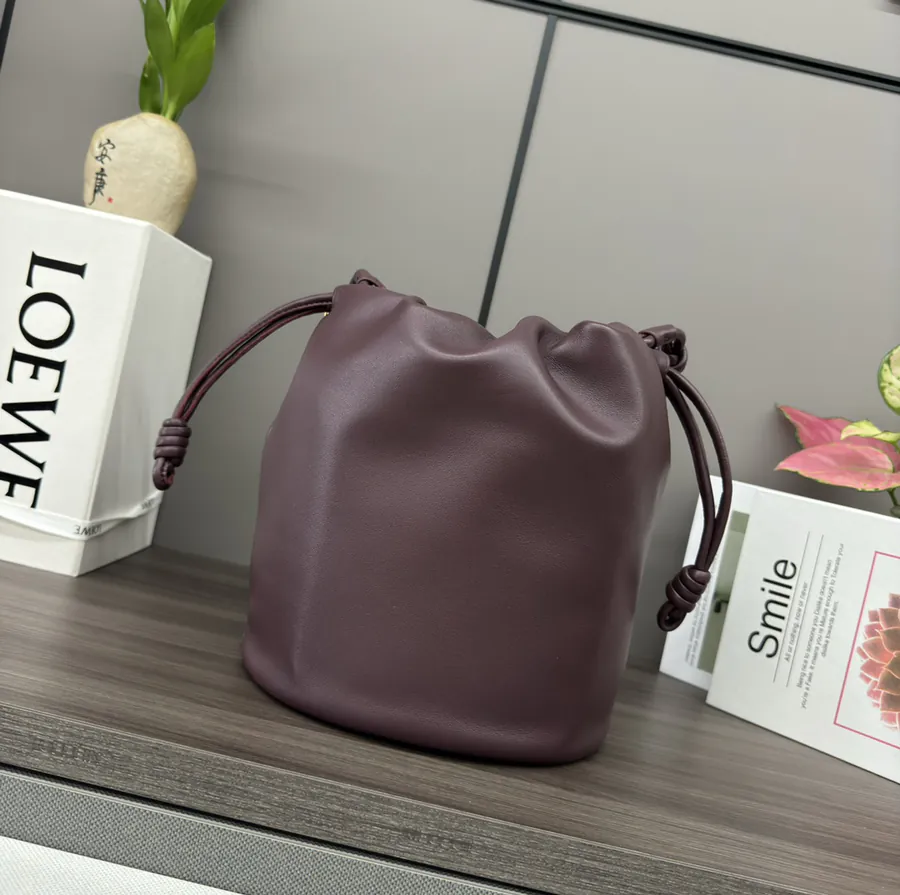 Flamenco Purse Bucket Soft Nappa Leather Bucket Bag