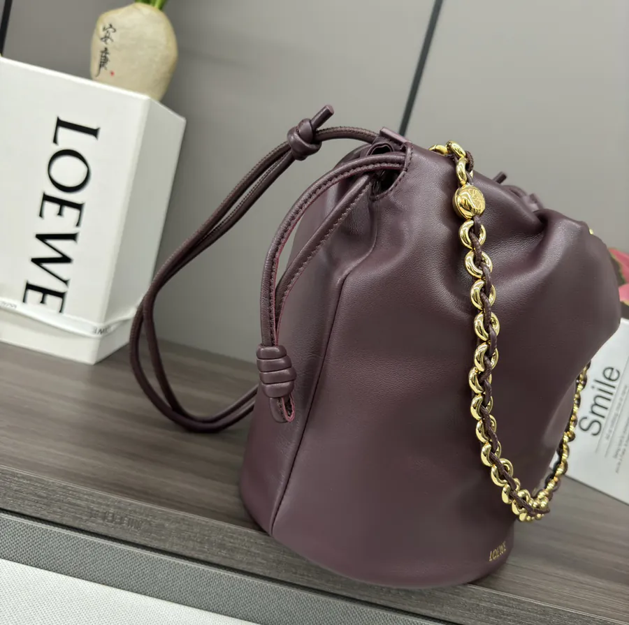 Flamenco Purse Bucket Soft Nappa Leather Bucket Bag