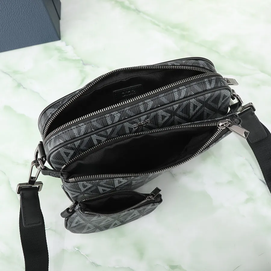 Marc Bohan Satchel Set Black Grained Calfskin