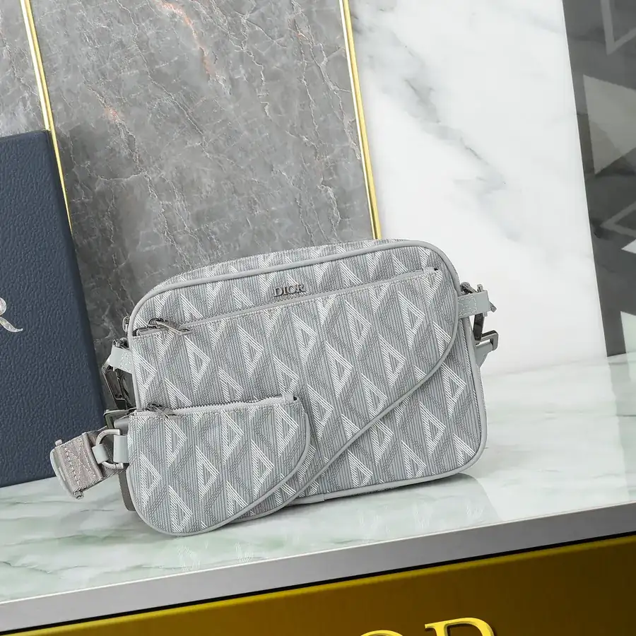 Marc Bohan Satchel Set Diamond Pattern Canvas with Leather Details