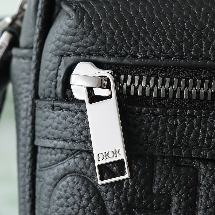 Rider 2.0 Zip Messenger Bag Mini Size, Black Calfskin