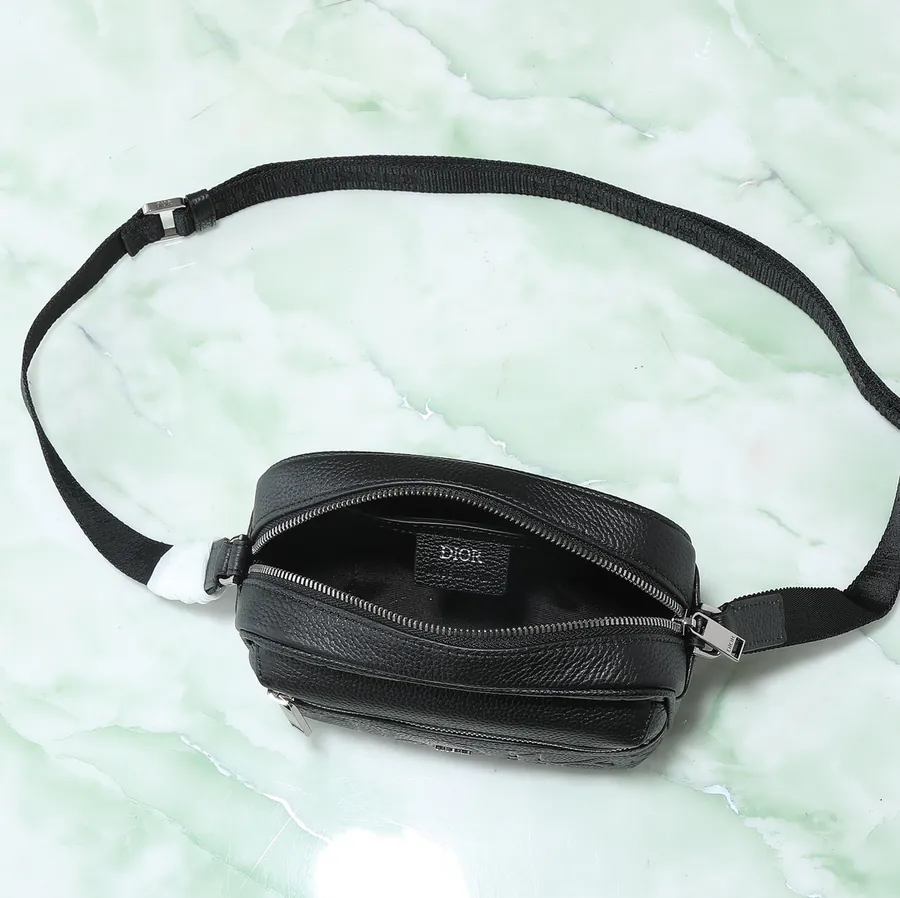 Rider 2.0 Zip Messenger Bag Mini Size, Black Calfskin