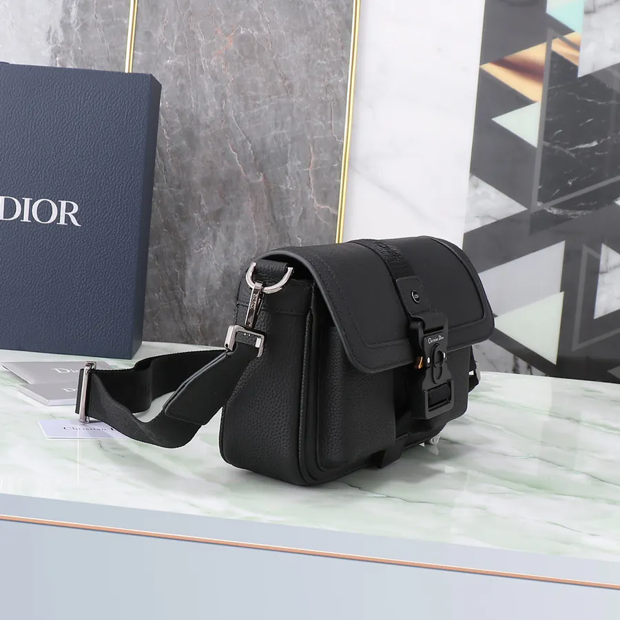 Hit The Road Handbag with Strap Black Grained Calfskin