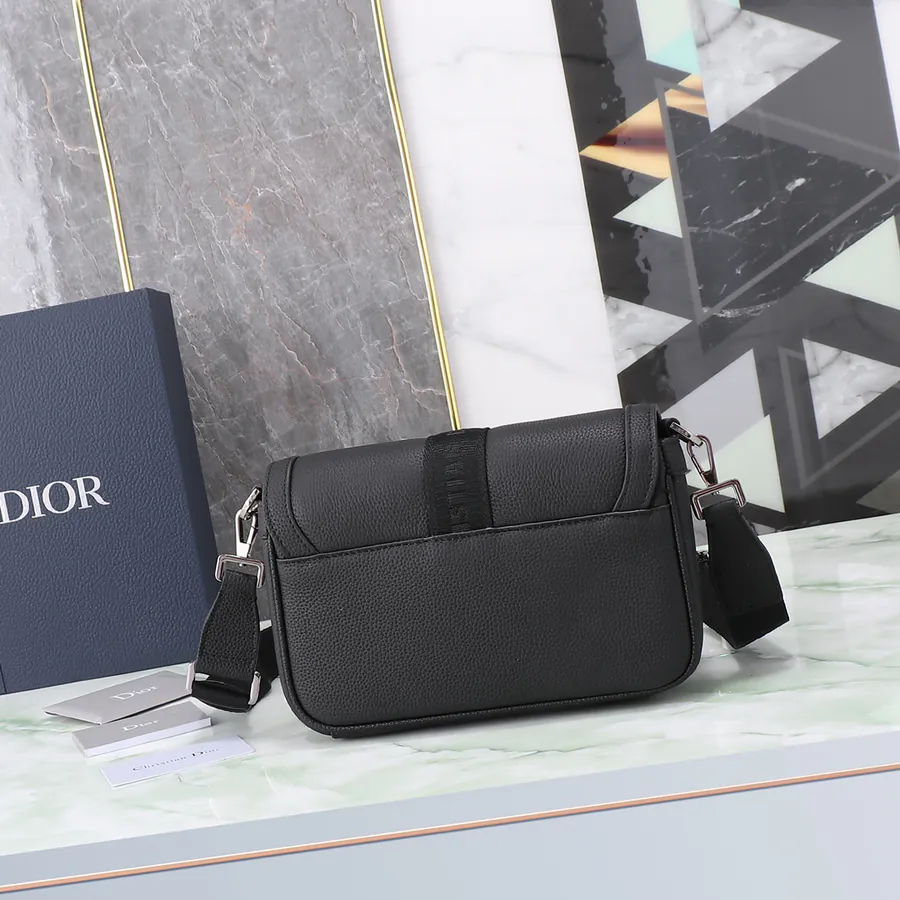 Hit The Road Handbag with Strap Black Grained Calfskin