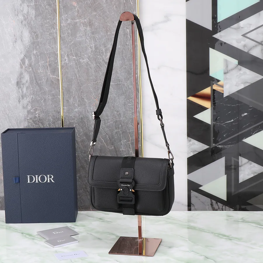 Hit The Road Handbag with Strap Black Grained Calfskin