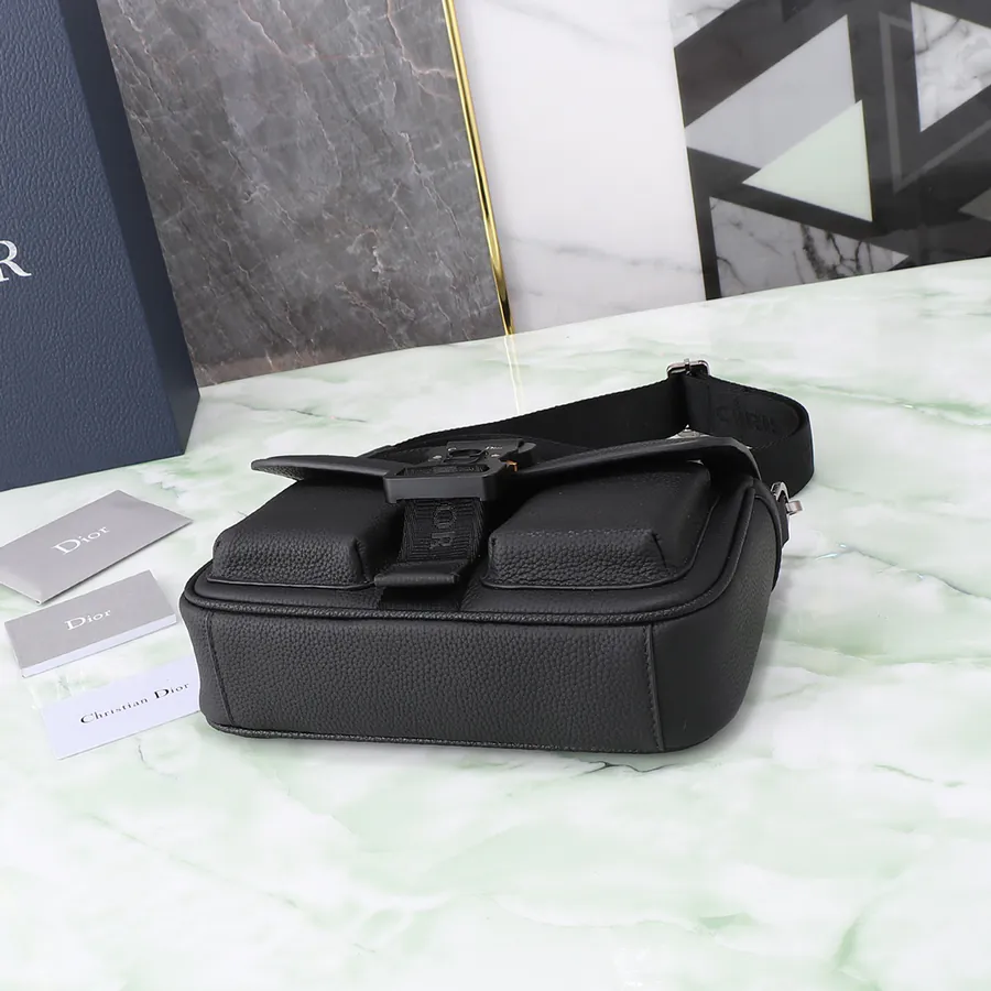 Hit The Road Handbag with Strap Black Grained Calfskin