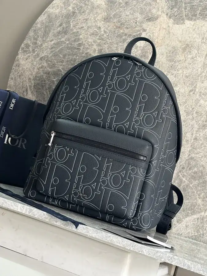 Dior Rider 2.0 Zip Backpack Classic Design with Navy Blue Leather