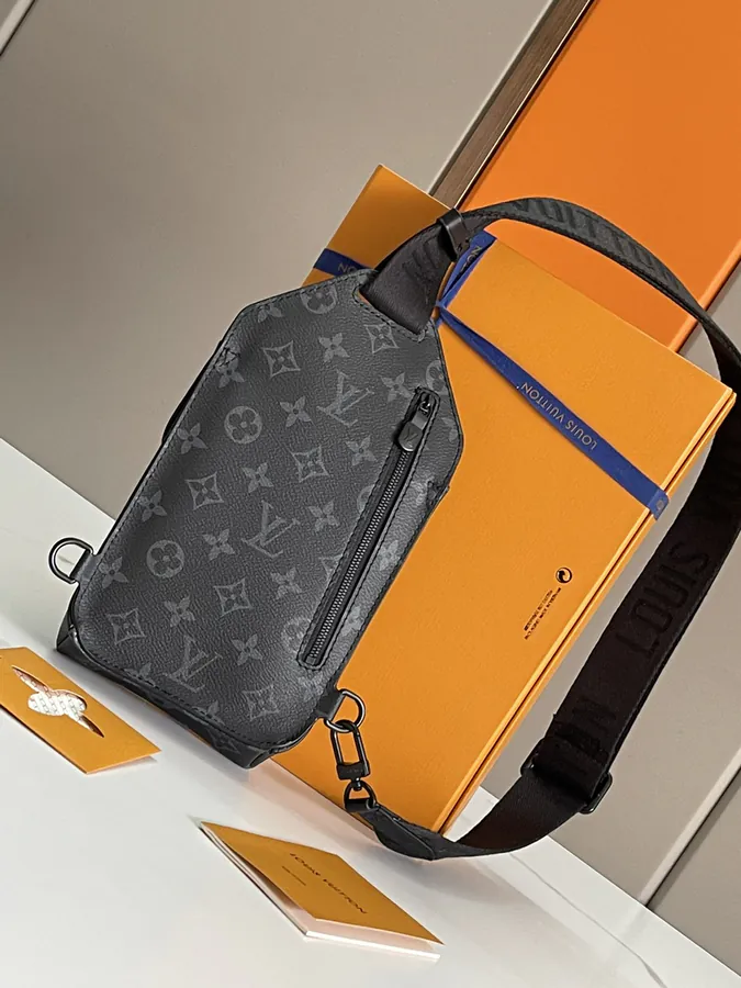 SAUMUR Shoulder Bag Monogram Eipse Canvas with Leather Details