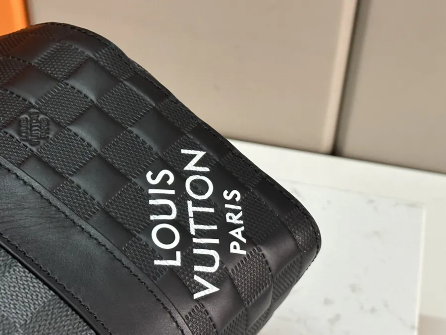 Louis Vuitton City Keepall Handbag with Damier Infini Leather and Damier Graphite Canvas