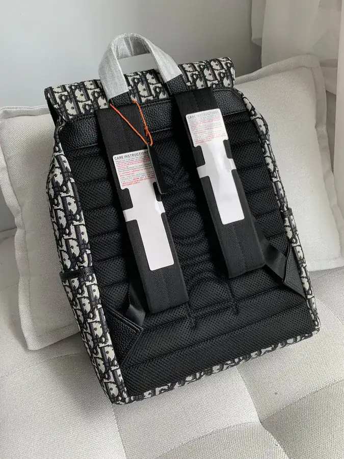 Dior Oblique Print Letter Canvas Backpack