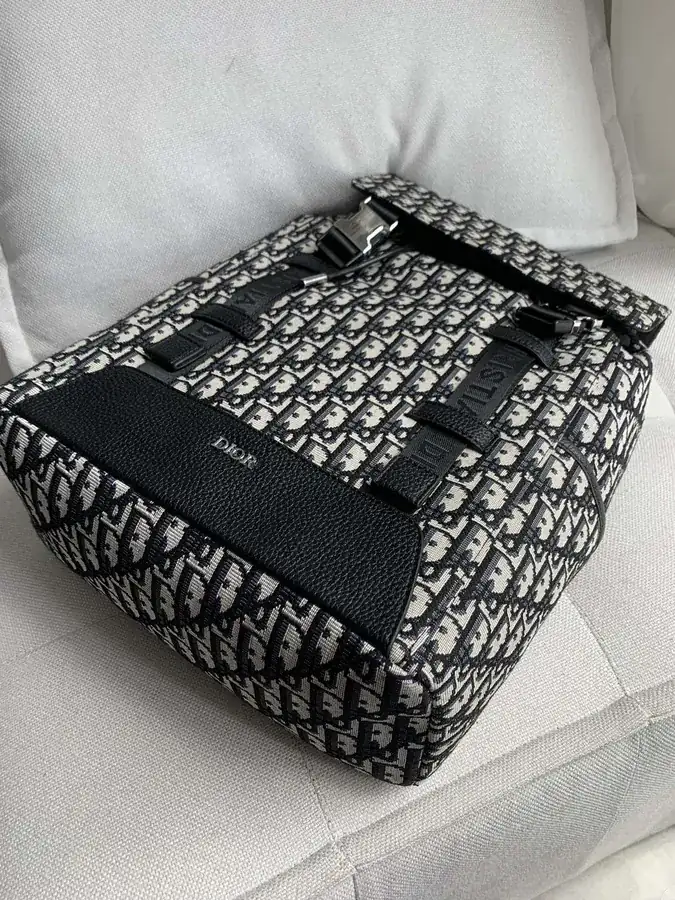 Dior Oblique Print Letter Canvas Backpack