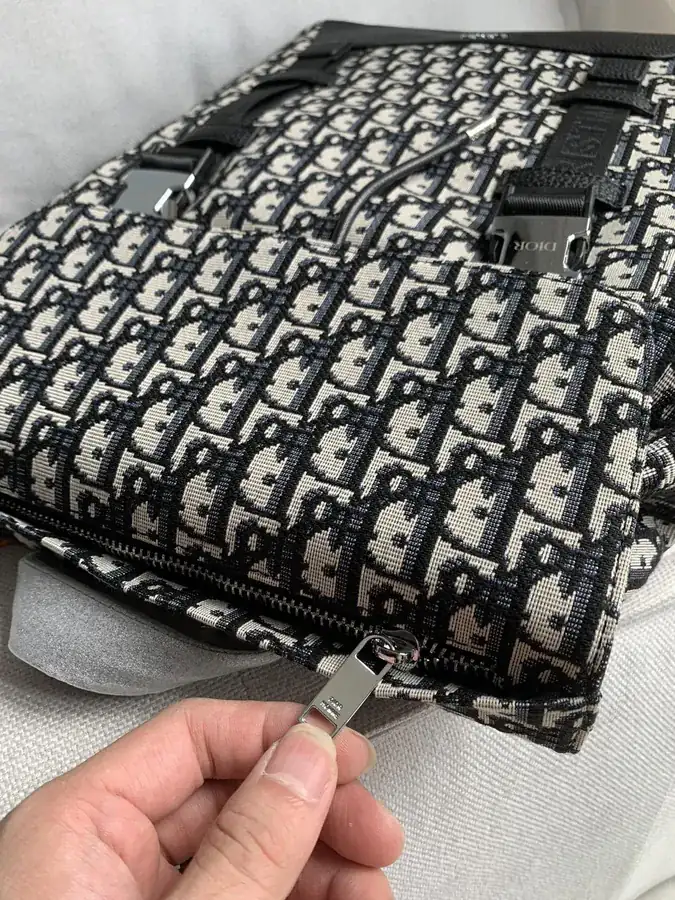Dior Oblique Print Letter Canvas Backpack