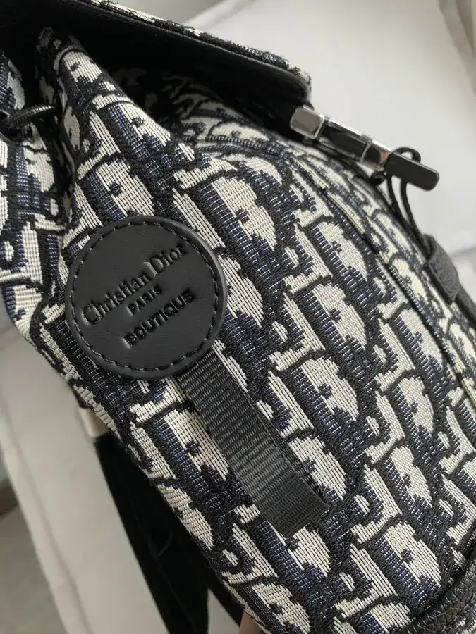 Dior Oblique Print Letter Canvas Backpack