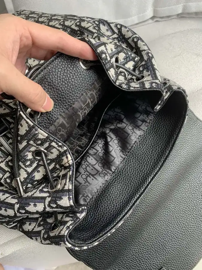 Dior Oblique Print Letter Canvas Backpack