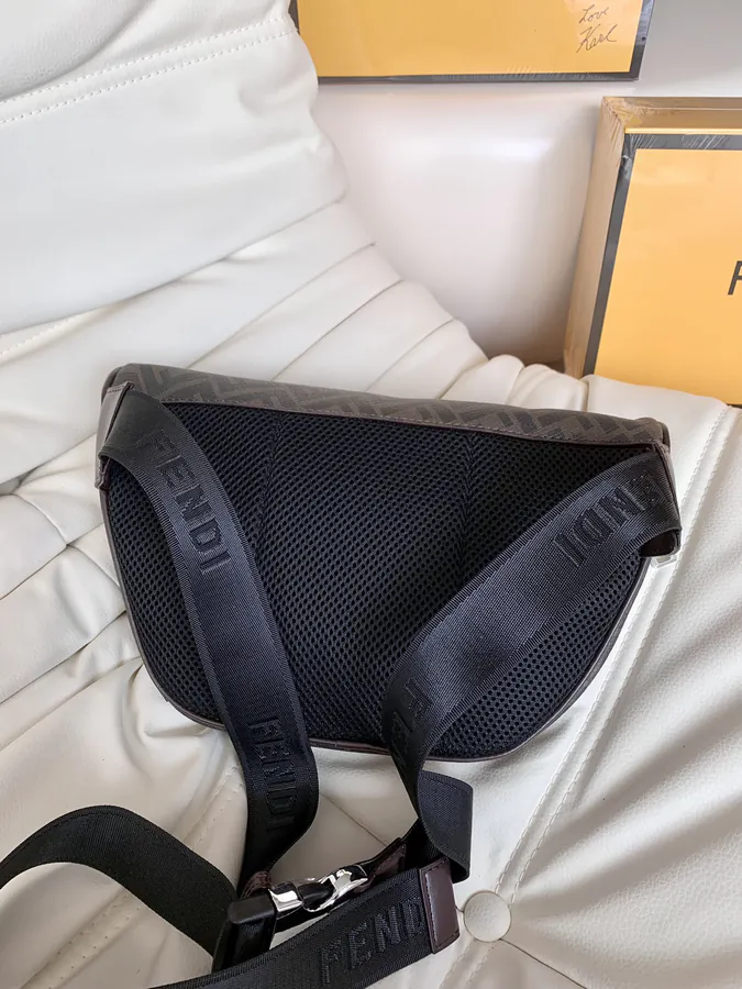 Fendi Brown Grained Calfskin Double F Tote