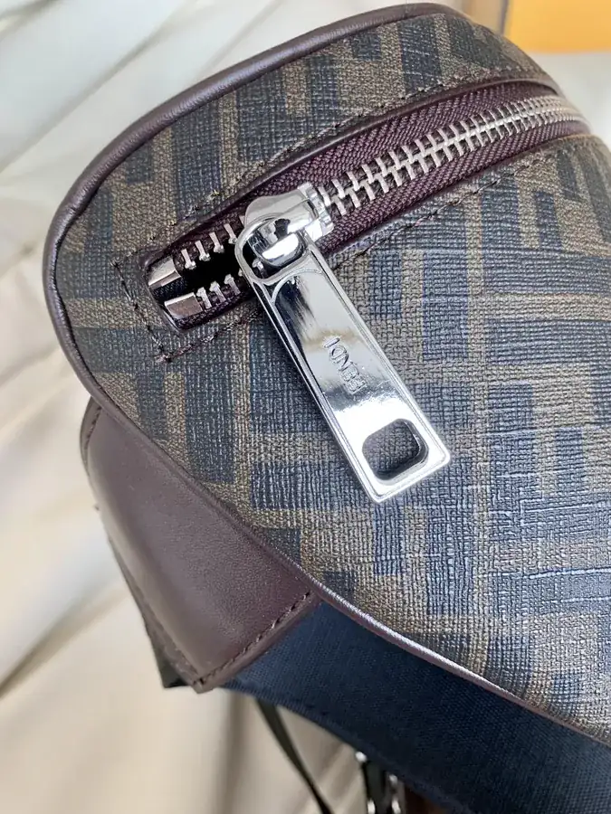 Fendi Brown Grained Calfskin Double F Tote