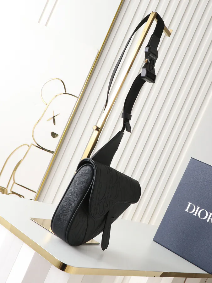 Gravity Print Satchel in Black Grained Calfskin