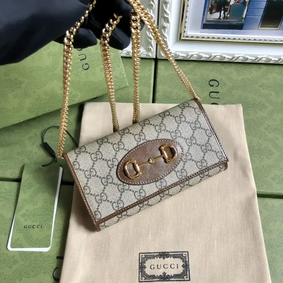 Gucc! 1955 Saddle Bag Series Woc Chain Bag with Mirror