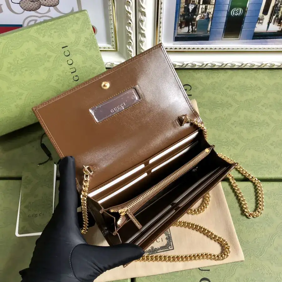 Gucc! 1955 Saddle Bag Series Woc Chain Bag with Mirror