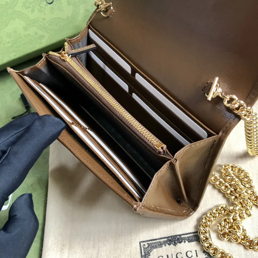 Gucc! 1955 Saddle Bag Series Woc Chain Bag with Mirror