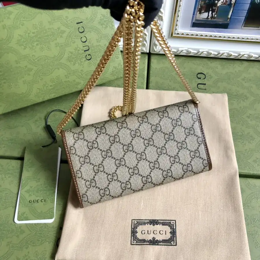 Gucc! 1955 Saddle Bag Series Woc Chain Bag with Mirror