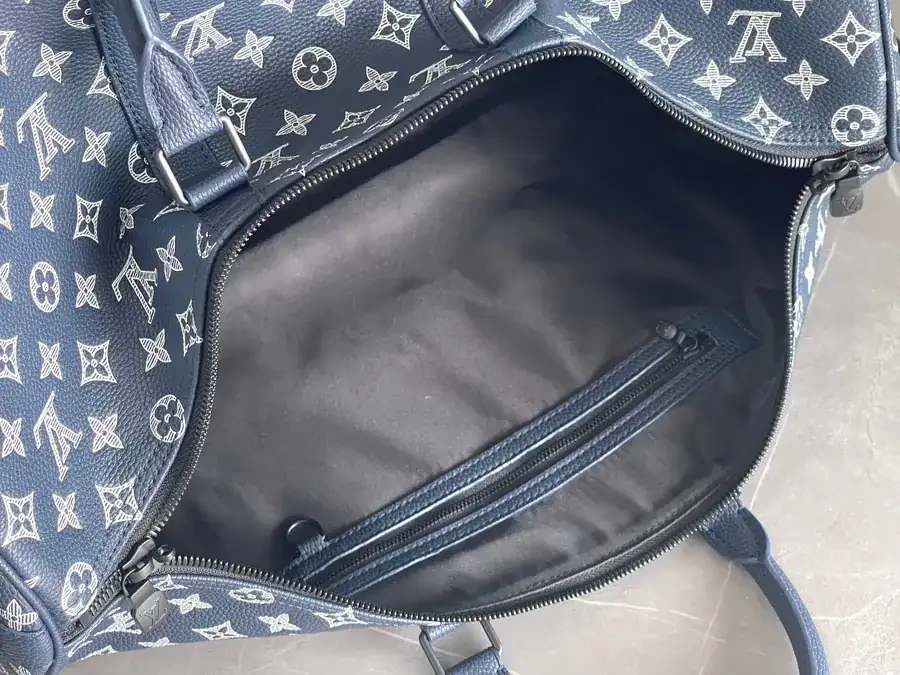 Louis Vuitton Classic Keepall Travel Bag Monogram Shadow Leather