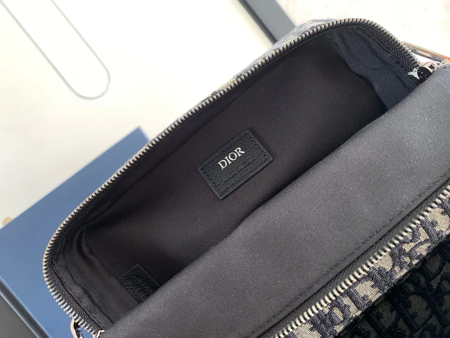 Christian Dio Safari Messenger Bag Black Oblique Print, Practical & Compact