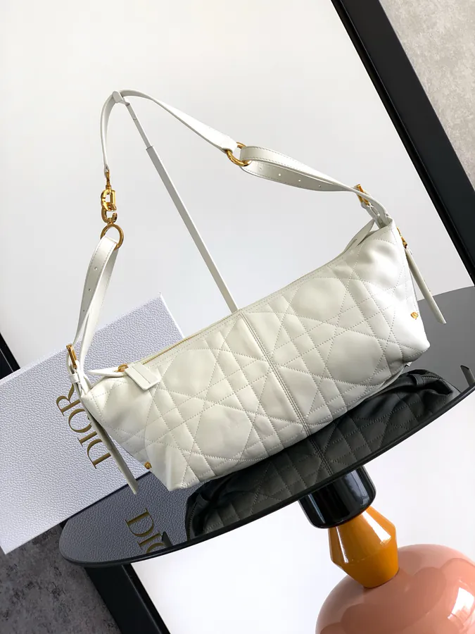 D Journey Handbag Modern Design, Grained Calfskin