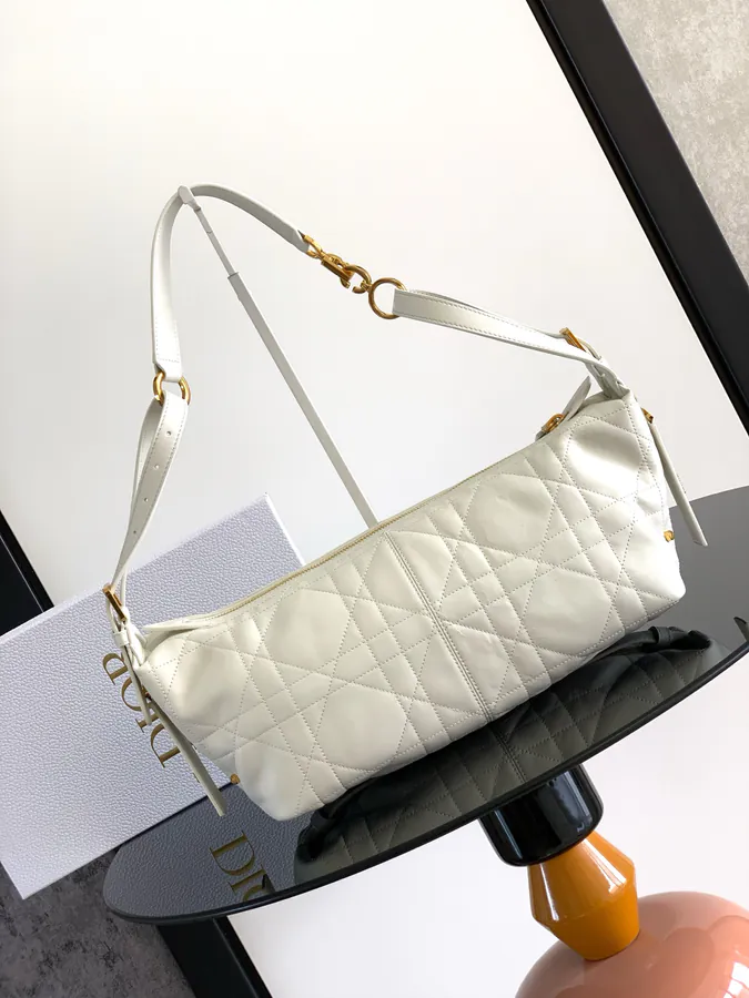 D Journey Handbag Modern Design, Grained Calfskin