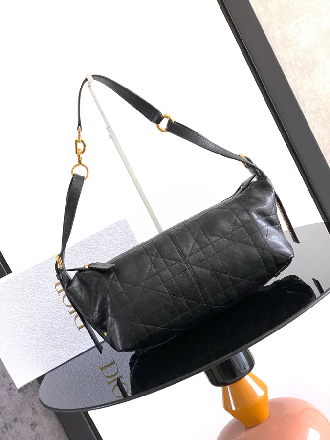D Journey Handbag Modern Design, Grained Calfskin