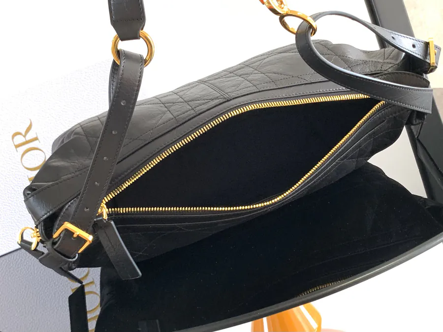 D Journey Handbag Modern Design, Grained Calfskin