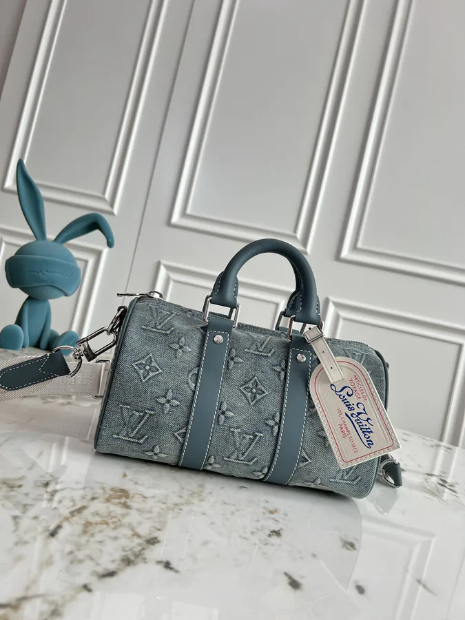 Keepall Bandoulière 25 Handbag in Monogram Washed Denim