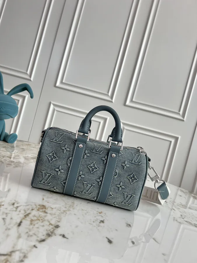 Keepall Bandoulière 25 Handbag in Monogram Washed Denim