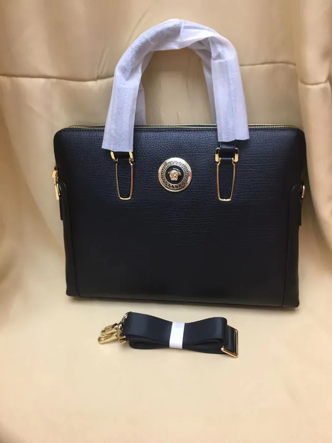 V Brand New Mens Tote & Crossbody Briefcase in Black