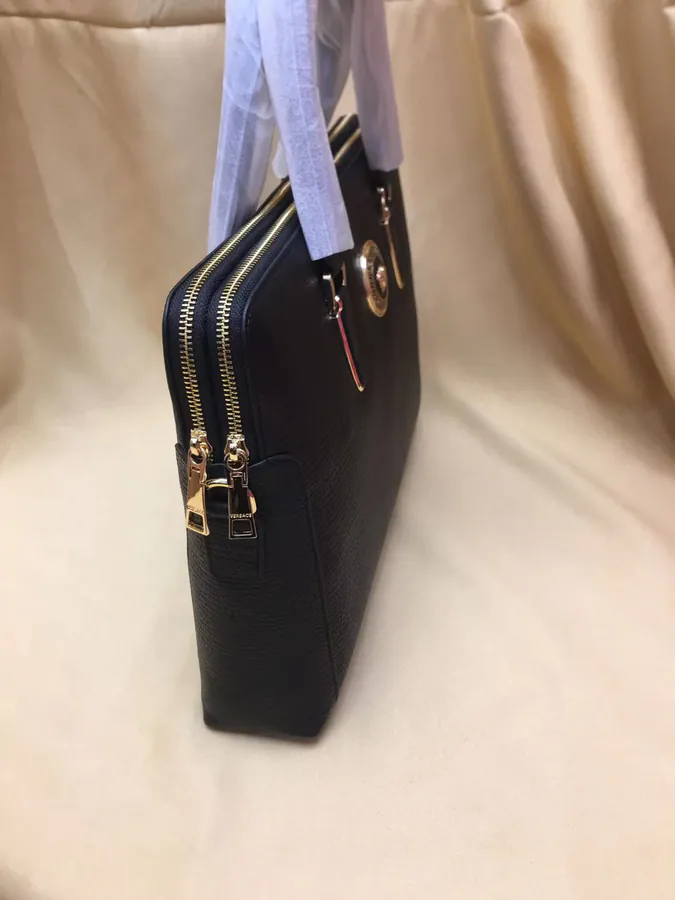 V Brand New Mens Tote & Crossbody Briefcase in Black