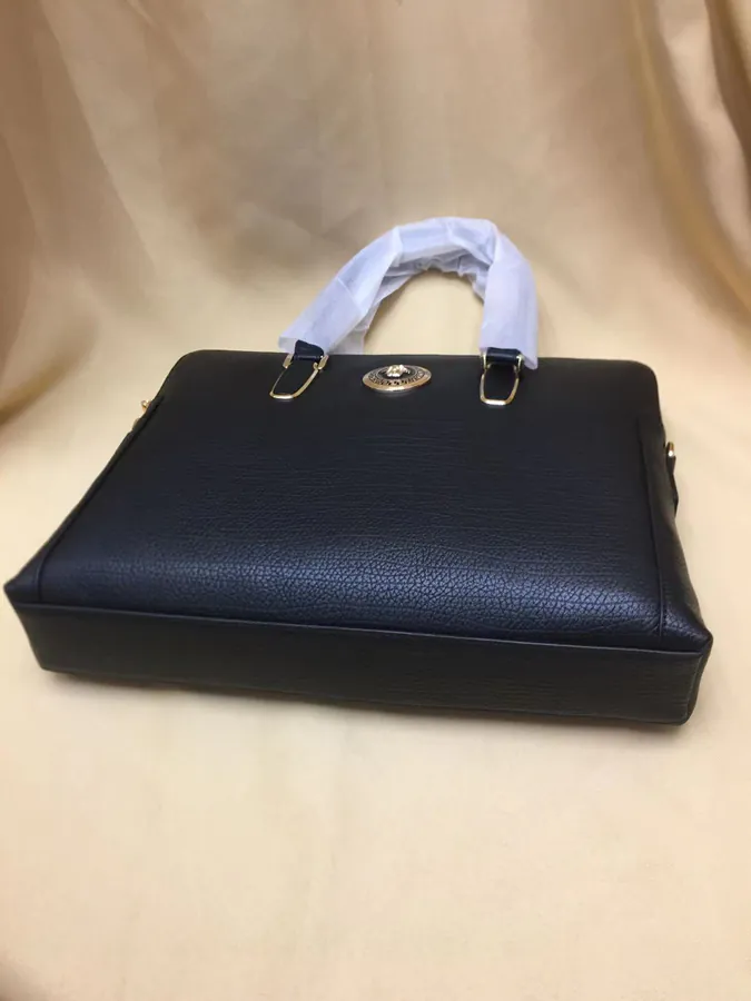 V Brand New Mens Tote & Crossbody Briefcase in Black