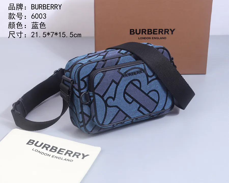 BURBERRY Original 6003 Blue Bag with Adjustable Strap