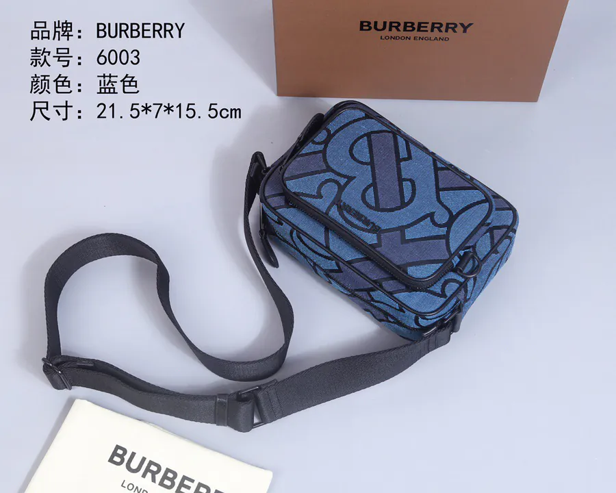 BURBERRY Original 6003 Blue Bag with Adjustable Strap
