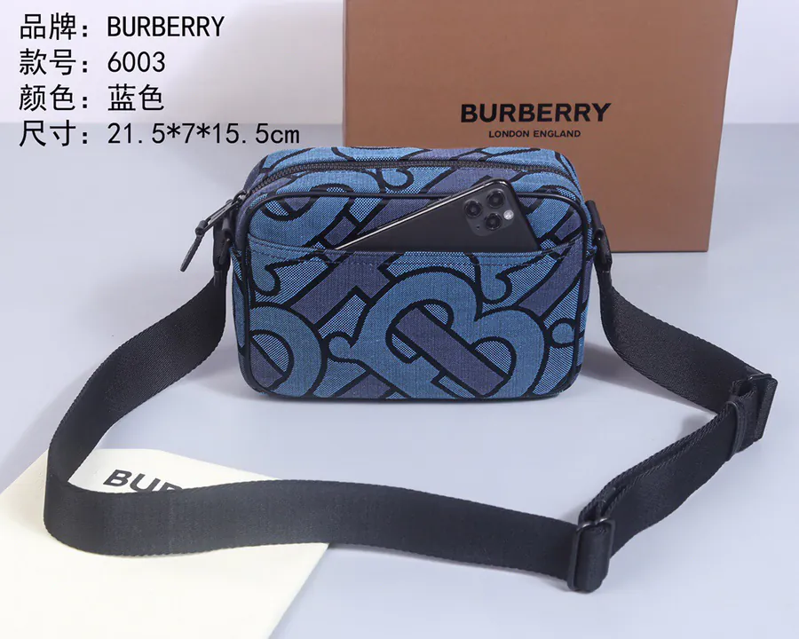 BURBERRY Original 6003 Blue Bag with Adjustable Strap