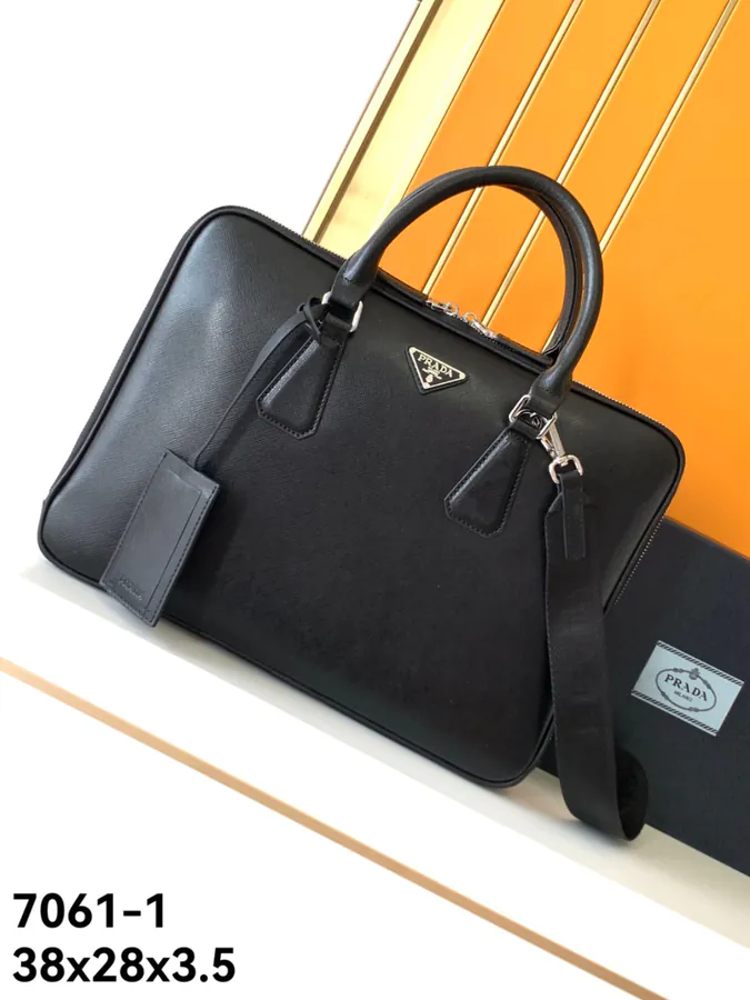 Pla New Style Briefcase with Spanish Grain Leather