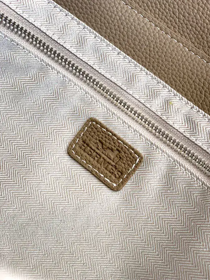 New Briefcase 6093 1B, Khaki Color, Premium Full Grain Italian Calfskin