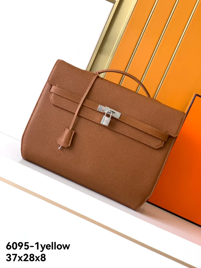 New Business Bag 6095 1# Yellow Premium Leather