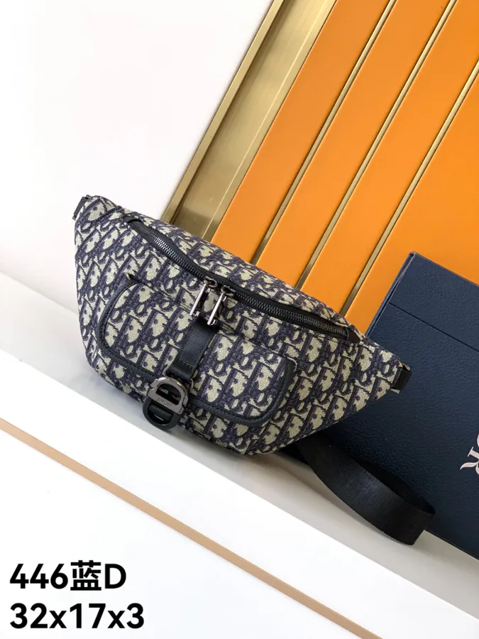 Luxury Leisure Waist Bag with Blue D