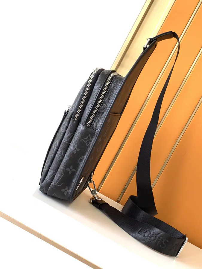 Avenue Shoulder Bag with Damier Infini Classic Black Pattern