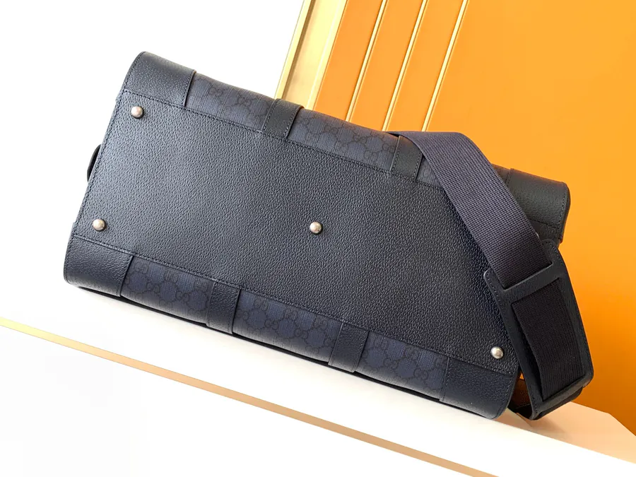 G Family Travel Bag Blue Series with GG Canvas and Leather